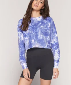 SPIRITUAL GANGSTER Sweatshirts Tie Dye Izzy Crop Sweatshirt