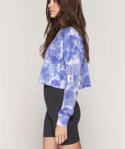 SPIRITUAL GANGSTER Sweatshirts Tie Dye Izzy Crop Sweatshirt