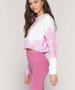 SPIRITUAL GANGSTER Tops Tie Dye Izzy Crop Sweatshirt