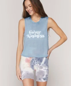 SPIRITUAL GANGSTER Graphic Shop Kindness Active Crop Tank