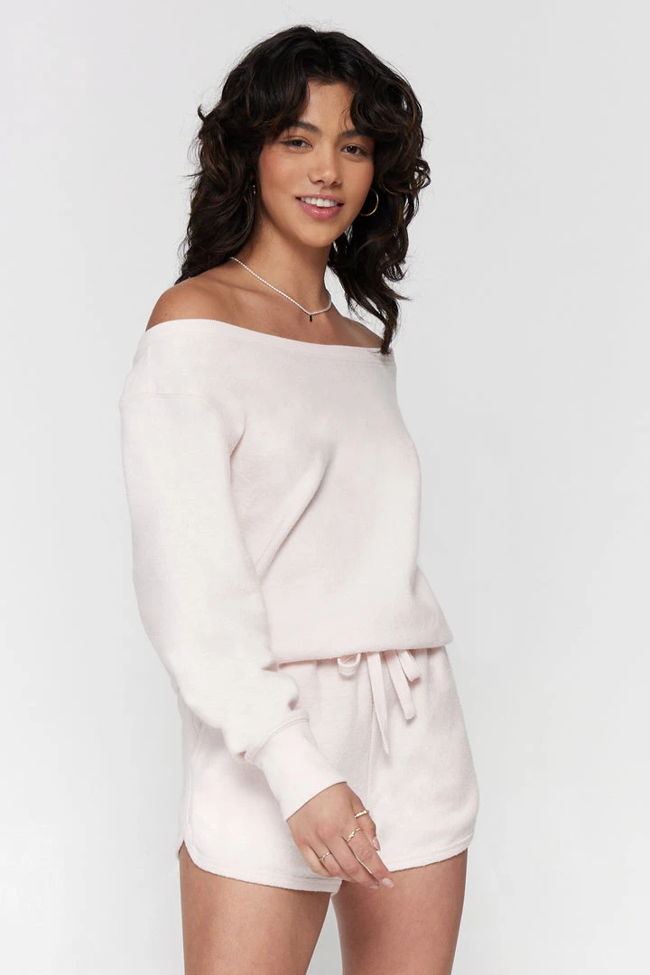 SPIRITUAL GANGSTER New Arrivals Sherpa Off Shoulder Romper 4 SPIRITUAL GANGSTER New Arrivals Sherpa Off Shoulder Romper