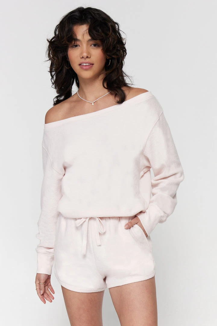 SPIRITUAL GANGSTER New Arrivals Sherpa Off Shoulder Romper 3 SPIRITUAL GANGSTER New Arrivals Sherpa Off Shoulder Romper