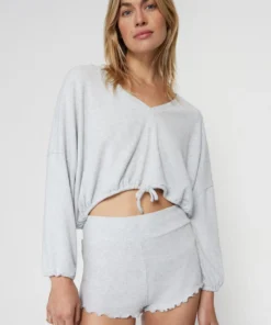 SPIRITUAL GANGSTER Ballet Rib Drawstring V Neck