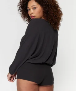 SPIRITUAL GANGSTER Ballet Rib Drawstring V Neck