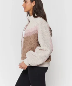 SPIRITUAL GANGSTER Sherpa Stripe Bomber Jacket Tops