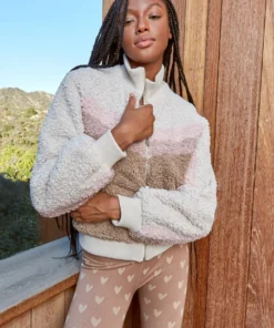 SPIRITUAL GANGSTER Sherpa Stripe Bomber Jacket Tops