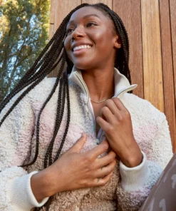 SPIRITUAL GANGSTER Sherpa Stripe Bomber Jacket Tops