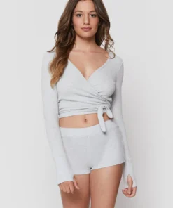 SPIRITUAL GANGSTER Ballet Rib Wrap Sweater Travel Edit