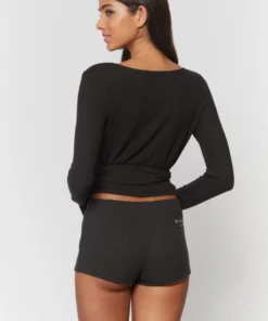 SPIRITUAL GANGSTER Travel Edit Ballet Rib Wrap Sweater