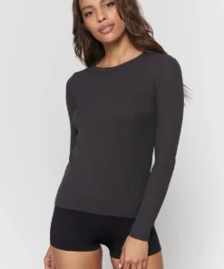 SPIRITUAL GANGSTER Lounge Rib Long Sleeve Tops