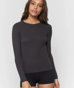 SPIRITUAL GANGSTER Lounge Rib Long Sleeve Tops