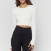 SPIRITUAL GANGSTER Serene Seamless Twist Back Long Sleeve Tops
