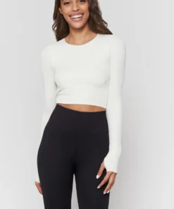 SPIRITUAL GANGSTER Serene Seamless Twist Back Long Sleeve Tops