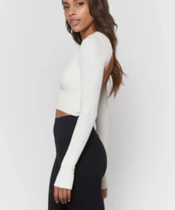 SPIRITUAL GANGSTER Serene Seamless Twist Back Long Sleeve Tops