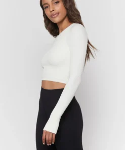 SPIRITUAL GANGSTER Serene Seamless Twist Back Long Sleeve Tops
