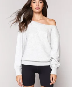 SPIRITUAL GANGSTER Vida Off Shoulder Sweatshirt Essentials Shop
