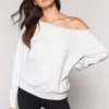 SPIRITUAL GANGSTER Vida Off Shoulder Sweatshirt Essentials Shop