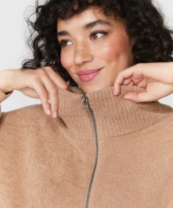 SPIRITUAL GANGSTER Melody Zip Up Funnel Neck Sweater