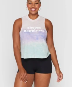 SPIRITUAL GANGSTER Graphic Shop Happiness Crop Tank