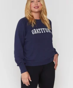 SPIRITUAL GANGSTER Gratitude Bridget Raglan Sweatshirt