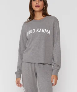 SPIRITUAL GANGSTER Graphic Shop Good Karma Crop Sweatshirt