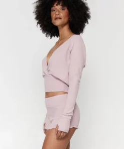 SPIRITUAL GANGSTER Travel Edit Ballet Rib Surplice Long Sleeve