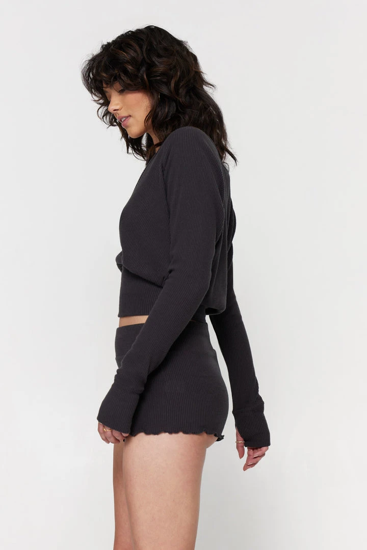 SPIRITUAL GANGSTER Travel Edit Ballet Rib Surplice Long Sleeve 5 SPIRITUAL GANGSTER Travel Edit Ballet Rib Surplice Long Sleeve