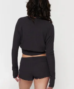 SPIRITUAL GANGSTER Travel Edit Ballet Rib Surplice Long Sleeve