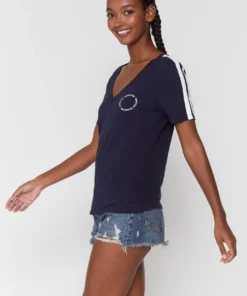 SPIRITUAL GANGSTER Wellbeing V Neck Ringer Tee