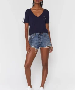 SPIRITUAL GANGSTER Wellbeing V Neck Ringer Tee