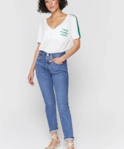 SPIRITUAL GANGSTER Graphic Shop Good Karma V Neck Ringer Tee