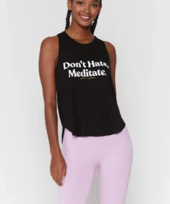 SPIRITUAL GANGSTER Graphic Shop Meditate Twist Back Tank