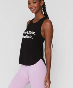 SPIRITUAL GANGSTER Graphic Shop Meditate Twist Back Tank