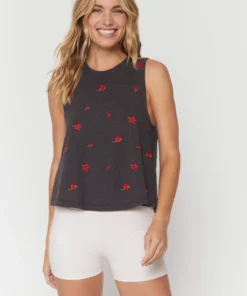 SPIRITUAL GANGSTER Tops Embroidered Crop Tank