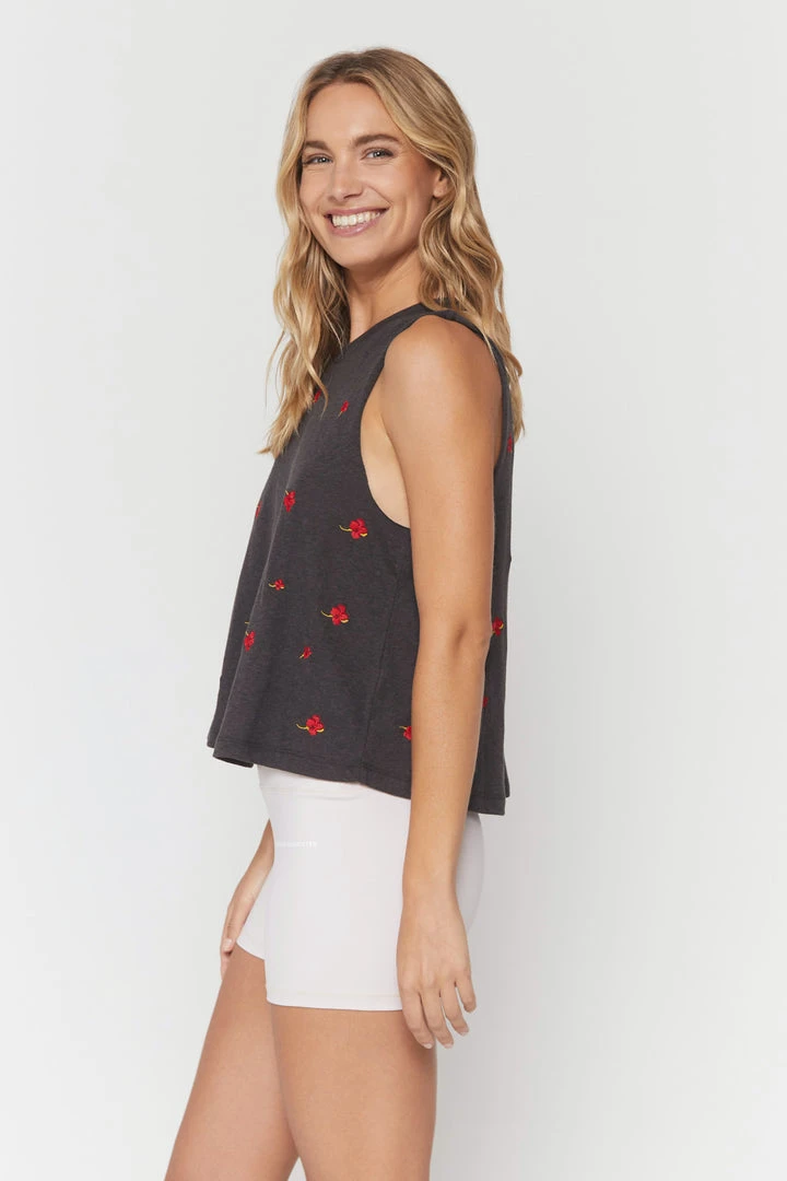 SPIRITUAL GANGSTER Tops Embroidered Crop Tank 5 SPIRITUAL GANGSTER Tops Embroidered Crop Tank