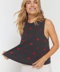 SPIRITUAL GANGSTER Tops Embroidered Crop Tank 11 SPIRITUAL GANGSTER Tops Embroidered Crop Tank