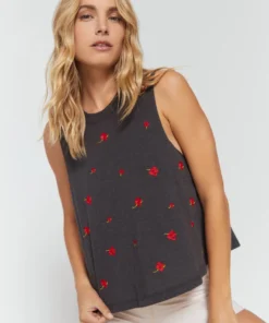 SPIRITUAL GANGSTER Tops Embroidered Crop Tank 13 SPIRITUAL GANGSTER Tops Embroidered Crop Tank