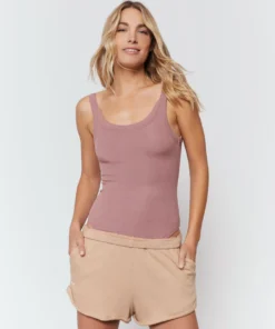 SPIRITUAL GANGSTER Summer 2022 Catalog Rib Scoop Neck Bodysuit