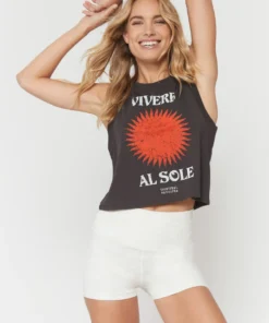 SPIRITUAL GANGSTER Summer 2022 Catalog Vivere Al Sole Box Crop Tank