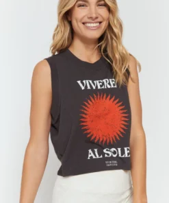 SPIRITUAL GANGSTER Summer 2022 Catalog Vivere Al Sole Box Crop Tank