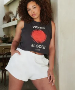 SPIRITUAL GANGSTER Summer 2022 Catalog Vivere Al Sole Box Crop Tank