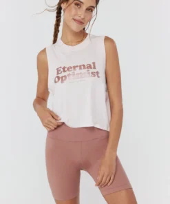 SPIRITUAL GANGSTER Graphic Shop Eternal Optimist Box Crop Tank