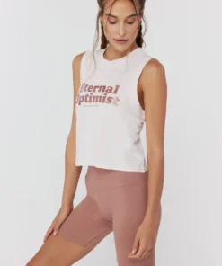 SPIRITUAL GANGSTER Graphic Shop Eternal Optimist Box Crop Tank