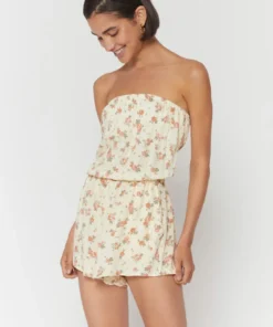 SPIRITUAL GANGSTER Summer 2022 Catalog Strapless Challis Romper