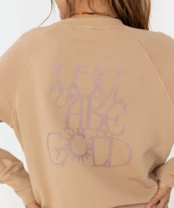 SPIRITUAL GANGSTER You Are Gold Bridget Raglan Sweatshirt