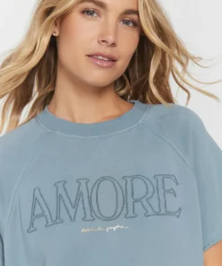 SPIRITUAL GANGSTER Graphic Shop Amore Short Sleeve Sweatshirt