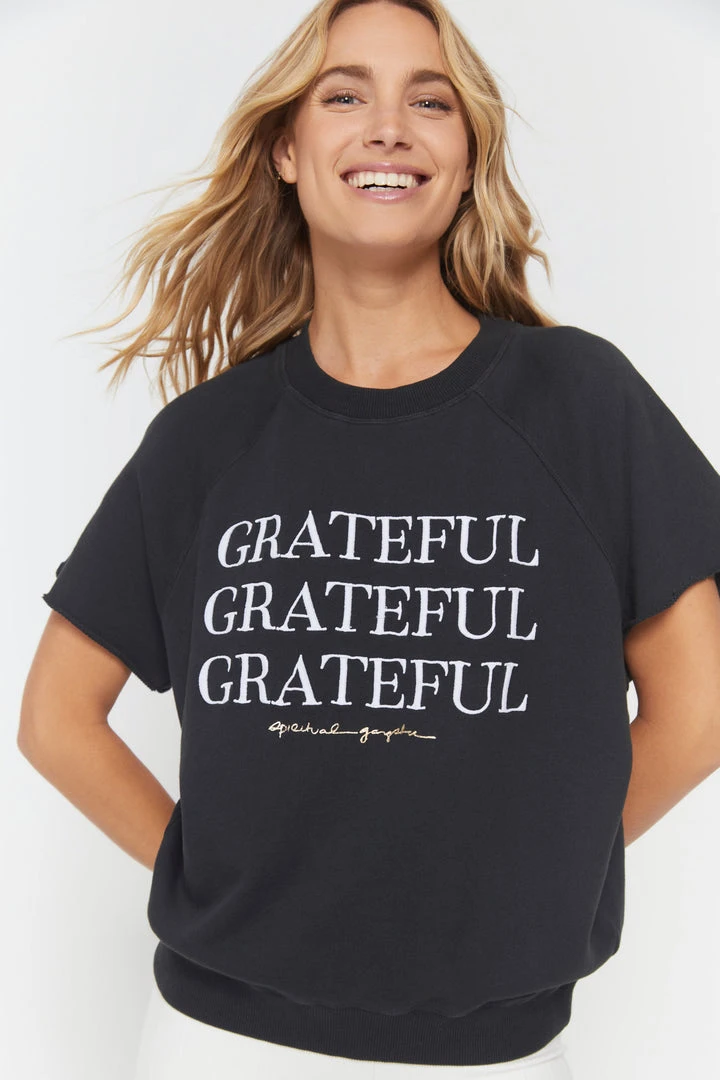 SPIRITUAL GANGSTER Graphic Shop Grateful Short Sleeve Sweatshirt 3 SPIRITUAL GANGSTER Graphic Shop Grateful Short Sleeve Sweatshirt