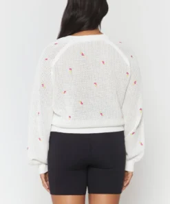 SPIRITUAL GANGSTER Tops Airy Mesh Embroidered Sweater