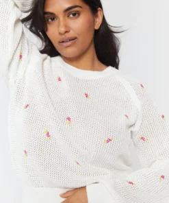 SPIRITUAL GANGSTER Tops Airy Mesh Embroidered Sweater