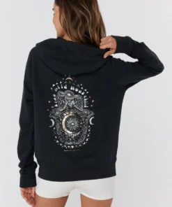 SPIRITUAL GANGSTER Hamsa Raglan Zip Hoodie Travel Edit